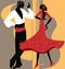 couple of flamenco dancer