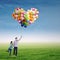 Couple Flying with Balloons