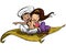 Couple on a flying carpet