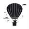 Couple flying in a hot air balloon romantic trip silhouette