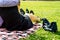 Couple in the Forties relaxing on the Park