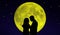 Couple in front of the Moon