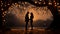 A couple gazing into each other\'s eyes beneath a canopy of twinkling stars, setting a lovely and dreamy scene