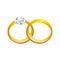 Couple Golden Rings 3D Graphic Design