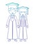 Couple graduates with hats