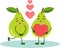 Couple of green pears in love