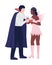 Couple in halloween costumes semi flat color vector characters