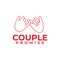 Couple hand promise icon logo design