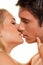 Couple has fun. Love, eroticism and tenderness in