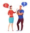 Couple having argument flat vector illustration