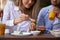 Couple having Asian snack