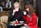 Couple having a date in Parisian cafe