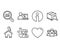Couple, Heart and Data analysis icons. Search package, Online education and Teamwork signs.