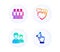 Couple, Heart and Friendship icons set. Touchscreen gesture sign. Two male users, Love, Trust friends. Zoom in. Vector