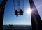 Couple in the highest hammock. Couple enjoying the outdoors in Amsterdam.