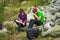 Couple of hikers resting