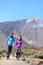 Couple hiking outdoors