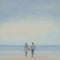 Couple holding hands on the beach. AI-Generated.