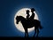 Couple on horseback in the moonlight