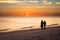 Couple on an intimate sunset walk
