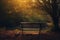 A couple on an isolated bench, lost in moody natures embrace