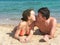 Couple kiss on beach