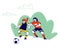 Couple of Little Girls in Sports Uniform Practicing Football Game, Soccer Player Kicking Ball Take Part in Junior School
