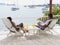 Couple in lounge chairs