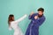 Couple in love bathrobes. Drowsy and weak in morning. Advice relationships surviving quarantine. Morning routine. Couple