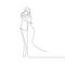 Couple in love with continuous line drawing vector illustration minimalist design of romantic minimalism theme