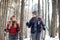 Couple in love hiking on mountain