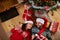 Couple in love lying under the Christmas tree