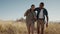 Couple in love on a mountain hike