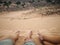 Couple in love with sand dunes Torre dei Corsari,Sardinia