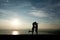 Couple in love silhouette