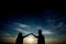 Couple in love silhouette