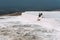 Couple in love in Turkey, Pamukkale. Stylish couple in love. Newly married couple. Happy couple on geothermal vents.