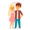 Couple in love vector characters togetherness happy smiling people romantic woman amorousness together adult