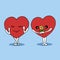 Couple lover hearts dating vector hand drawn illustration