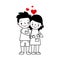 Couple loving cartoon