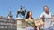 Couple in Madrid Spain on Plaza Mayor