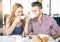 Couple making breakfast at home