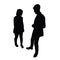 A couple making chat, body silhouette vector