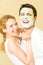 Couple making facial masque