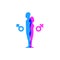 Couple male female human gender overlay color vector