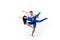 The couple of modern dancers, art contemp dance, blue and white combination of emotions