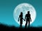 Couple in the moon