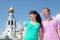 Couple near Holy Resurrection cathedral