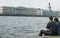 Couple and neva river