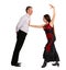 Couple passionately dancing ballroom dance